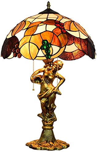 Wzglod Tiffany Table Lamp Vintage Stained Glass Bedside Lamp Retro Decorative Study Reading Desk Lamp For Bedroom Living Room #TOP10