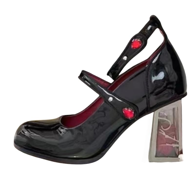 Women's Large Size Mary Jane High Heels - Round Toe Chunky Platform Sandals for Fashion & Comfort