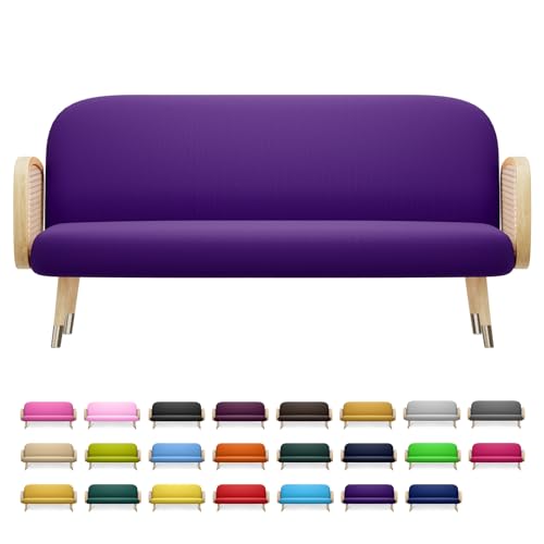 Magshion Futon Cover Slipcover Armless Sofa Cover Furniture Protector Without Armrests Slipcover Soft with Elastic Bottom Queen Size 60\"x80\"x6\" Purple