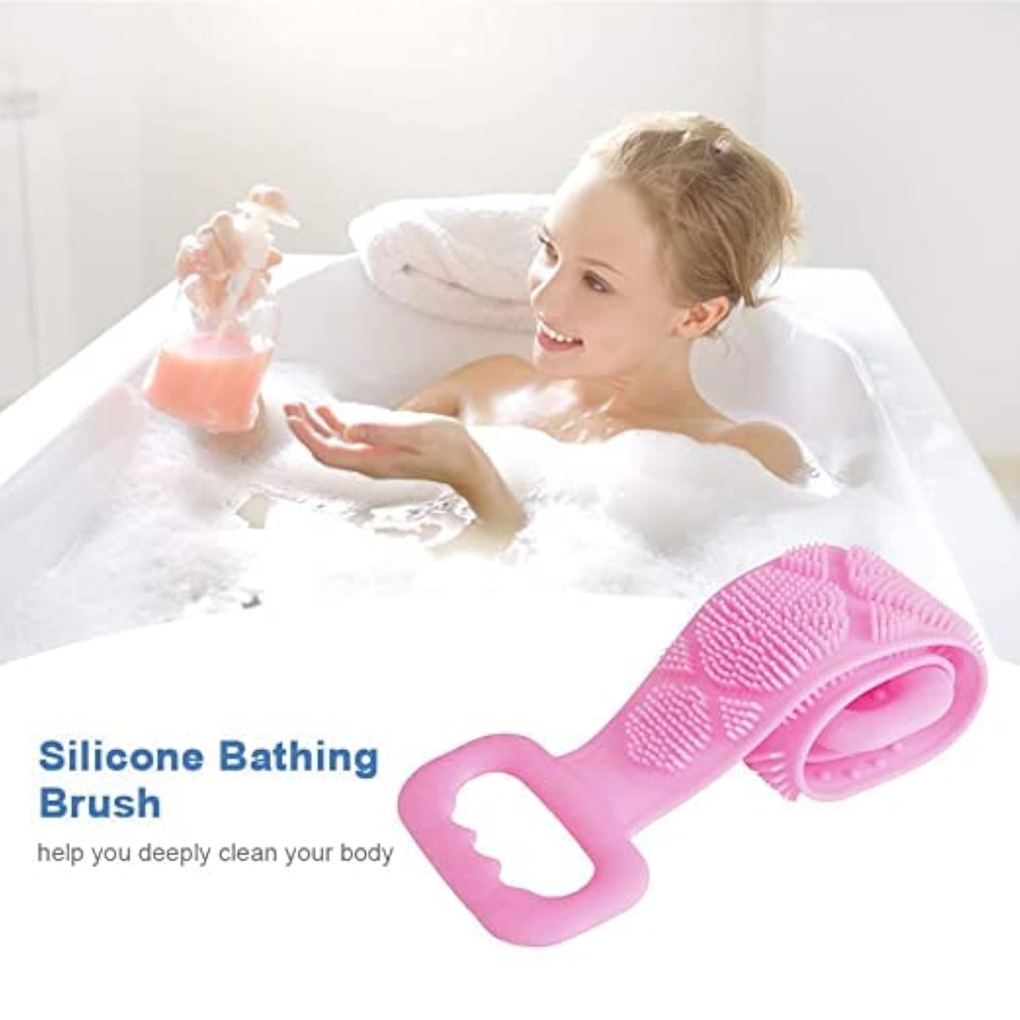 Dual Side Silicone Shower Bath Belt and Massager