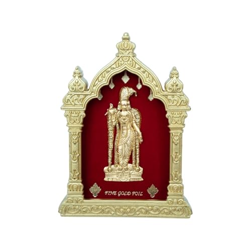 Image of EKA Temple Series Shree Madurai Meenakshi Table Top Premium Gold Foil Artwork with Metal Stand | Divine Goddess-Inspired Spiritual Decor for Home, Office & Pooja Space | Auspicious Gift