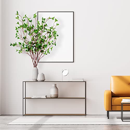 Austor 5 Packs 45" Artificial Ficus Stems Faux Green Stems Ficus Branches Leaf Stem Fake Green Bushes Shrubs Ficus Twig Stems For Vase Filler Home Wedding Office Decor #TOP6