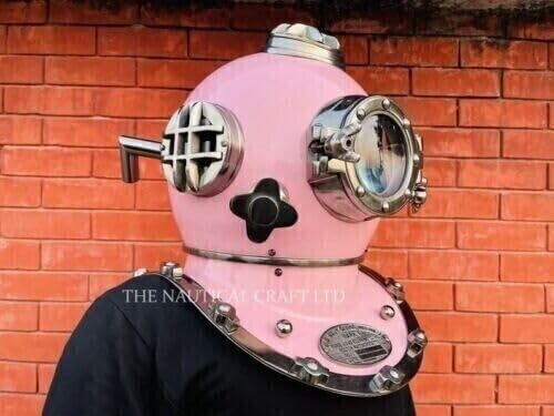 Generic Diving Helmet US Navy Mark V Divers Helmet Baby Pink Color Nautical Replica Gift