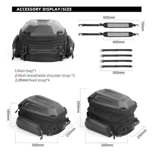 Solución de carga y herramientas con bolsa extensible de moto 7