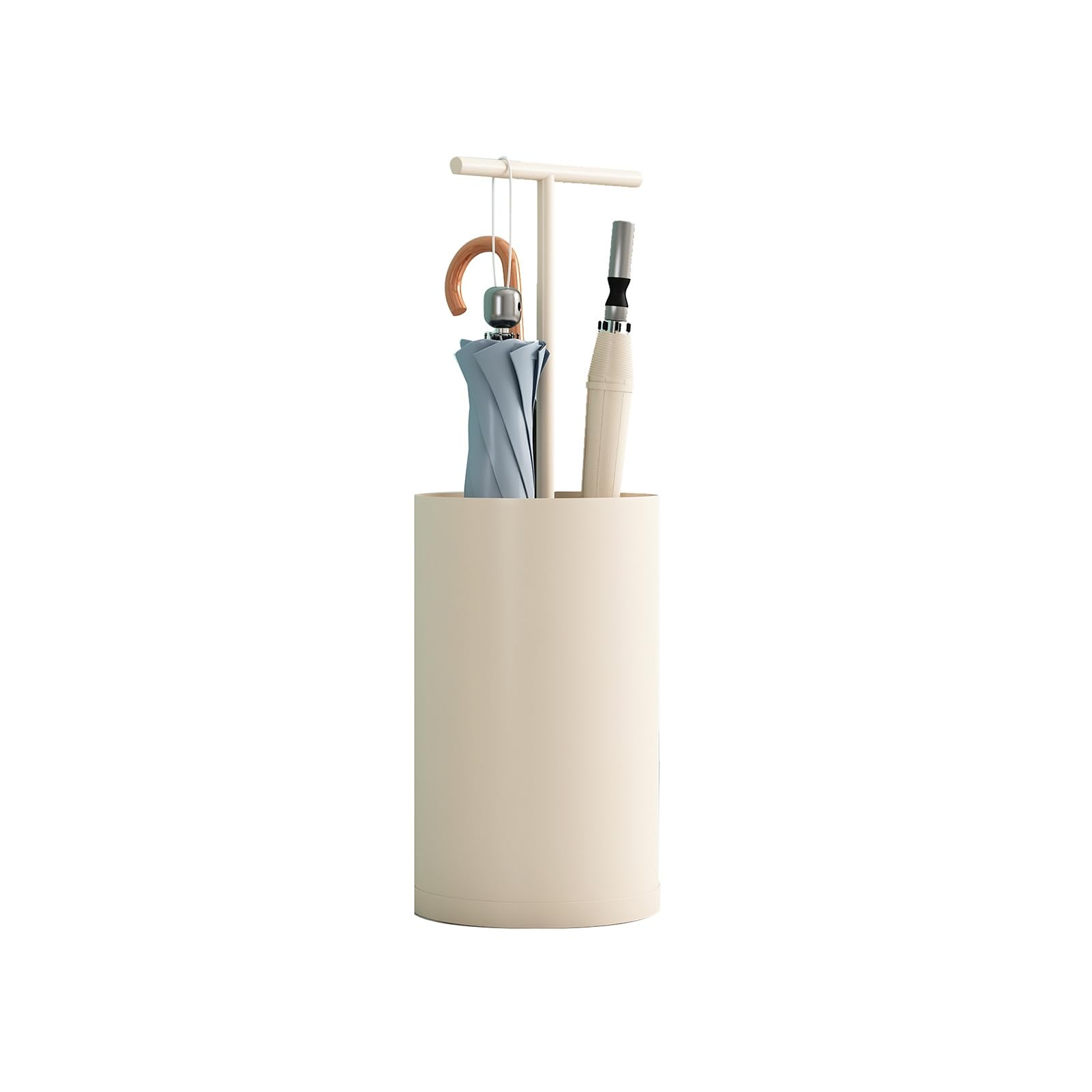 Porte-parapluie en fer forgé avec seau de rangement drainant et bac externe coloris 1