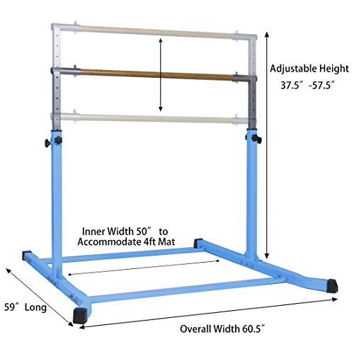 gymmatsdirect Gymnastics Junior Training Bar Pro Height Adjustable Horizontal Kip Bar for Kids Home Practice