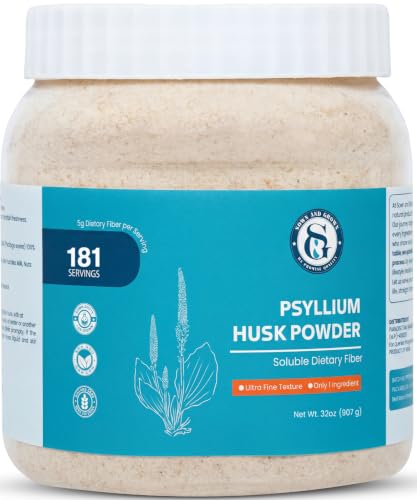 Sown and Grown Psyllium Husk Powder- 2lb, 32oz | Easy Mixing Dietary Fiber | Finely Ground Powder | Ideal for Keto Baking | Non-GMO