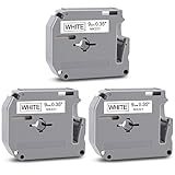 brother p-touch tape m-231 3 er-packung ersatz für brother p touch etikettenband band, Modell: kompatibel Brother MK221 M-K221 M221 MK221SBZ beschriftungsband, Farbe:Schwarz auf Weiß, Größe: 9mm/0.35