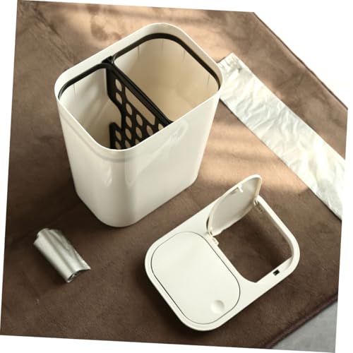Caneca de basura rectangular doble compartimento blanca miniatura 6