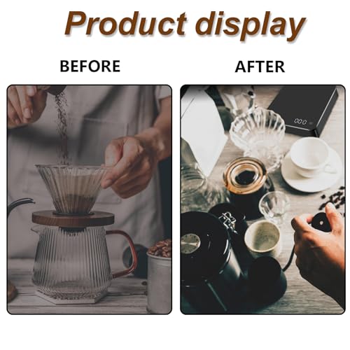 Foto von Kaffeewaage mit Timer: Digitale Kaffeewaage 5kg/0,1g, Kaffeewaage mit Silikonpad, Coffee Scale mit automatischer Zeitmessungsfunktion, Espressowaage, Wiederaufladbar, 0,1g feinwaage, Barista Waage