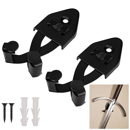 Mythrojan Metal Single Sword Wall Mount Vertical Sword Mount Display Wall Hanger Adjustable Multifunctional Mount Wall Décor Rack for Axe, Knife - Black, Pack of 2