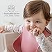 SAMiGO Silicone Baby Spoons Self Feeding 6+ Months - Infant Toddler Utensils - First Stage Baby Led Weaning Feeding Supplies - Set of 3 Pack