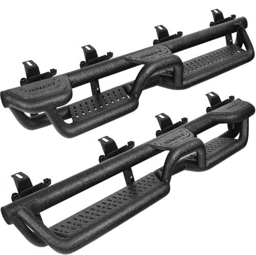 BINARY STAR Running Boards Compatible with Vehicle 2020-2025 Jeep Gladiator Jt 4 Door. Multi-Function Running Boards Made with Carbon Steel. 6 Inch Gladiator Side Steps Step Bars Nerf Bars.