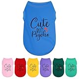 Expressive Polyester Dog Shirt Vest: Soft and Lightweight Puppy Shirt for Small and Medium Dogs, Featuring The Playful 'Cute but Psycho' Slogan Print Shirts Tank Top Blue M