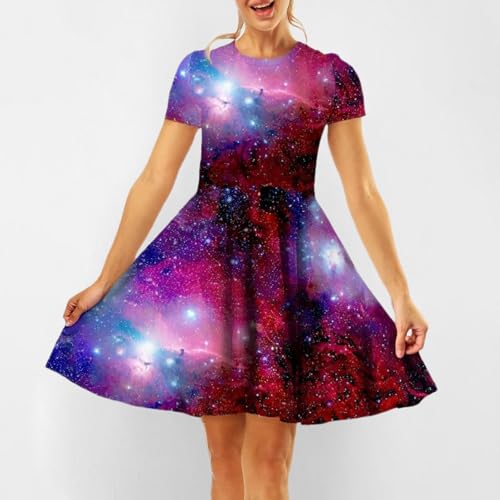 Robe imprimée 3D trapèze mi-longue décontractée chic - 2