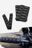 MOAYZRO 4 PCS Heat Shrink Motorcycle Grip Cover Non-Slip Grid Pattern Black