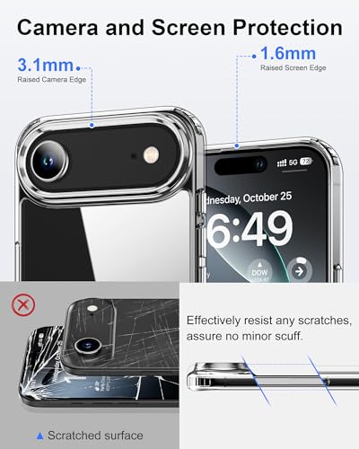 Image of HOOMIL Case for iPhone Air 6.5-Inch, Non-Yellowing, Drop Protection, Anti-Scratch Transparent Hard Back Phone Cover - Purple