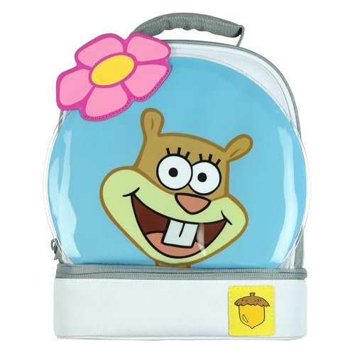 INTIMO SpongeBob SquarePants Lunch Bag Sandy Cheeks Dual Compartment Insulated Tote 10"