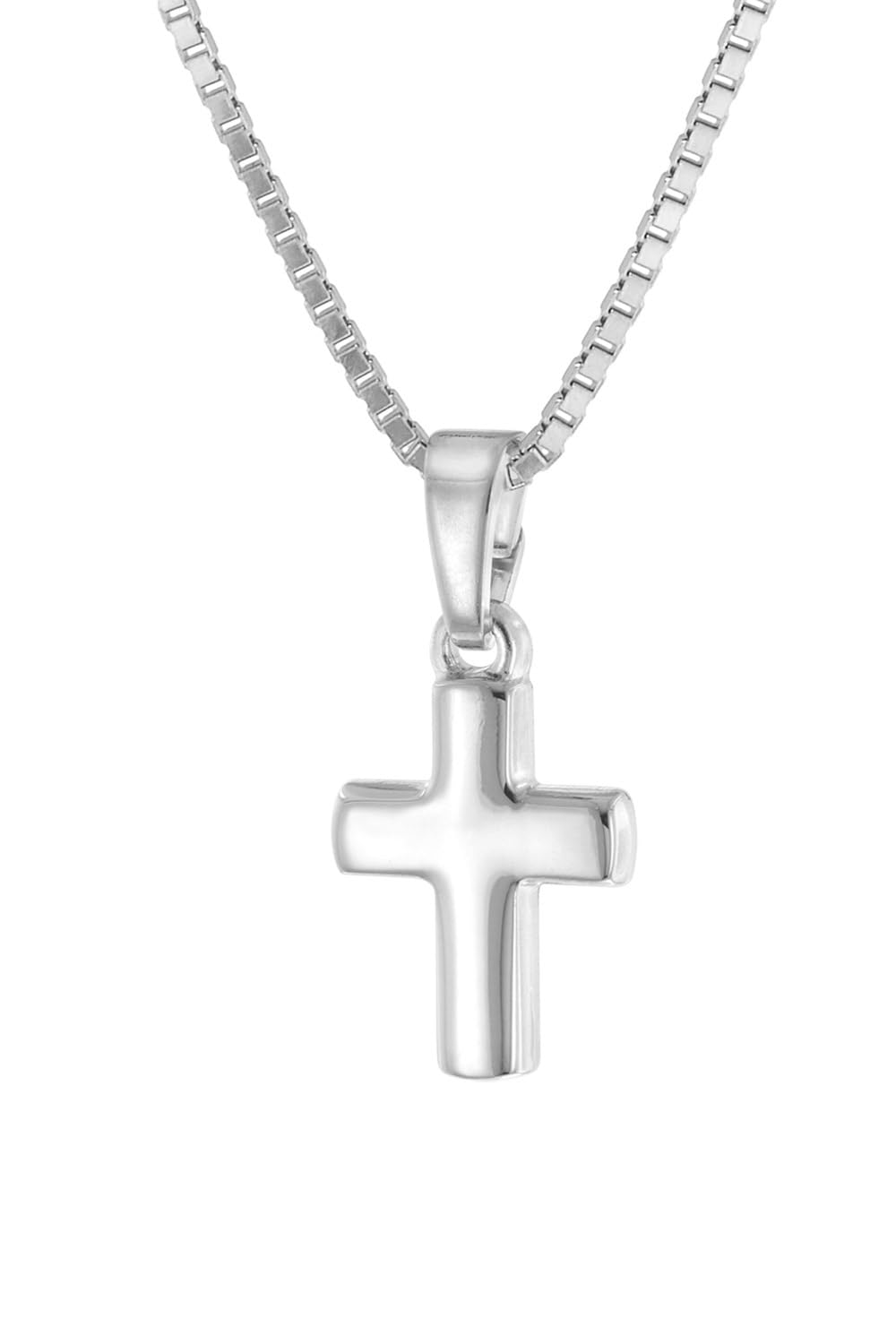 trendor Kinder-Halskette mit Kreuz-Anhänger 925 Silber 15589 | liebevoller Halsschmuck für Mädchen und Jungen, zauberhafte Geschenkidee,