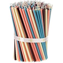 Danilovo Velas de cera de abeja (multicolor) – Velas ortodoxas para oración rituales, de decoración de mesa, 200 unidades (4 colores pastel, altura 16,5 cm)