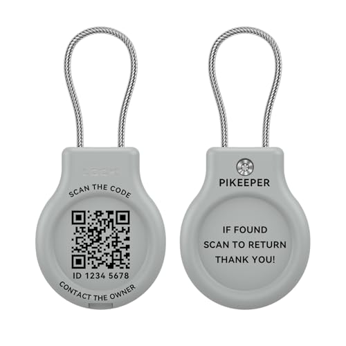 PIKEEPER Pro 2-in-1 �X�}�[�g���Q�b�W�g���b�J�[ & AirTag�p�h���P�[�X �����t�@�C���_�[ Apple Find My Network�Ή� ������QR�R�[�h�^�O ����h�~���C���[���[�v�t�� [iOS�̂�], �O���[, 1