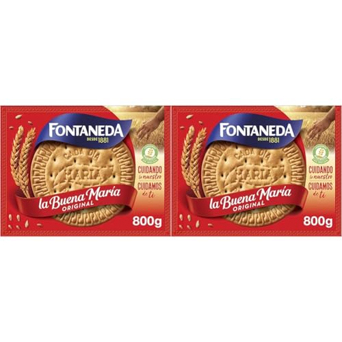 Fontaneda La Buena María Original Galletas María Desayuno Caja Galletas 800g (Paquete de 2)