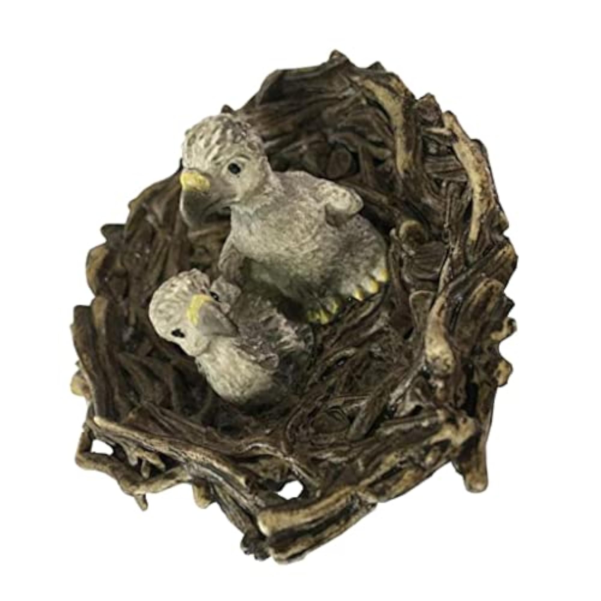Miniature Birds Model Figurine Statue with Nest