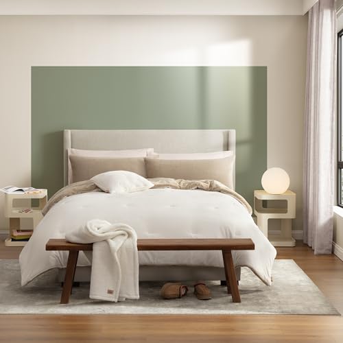 Image of UGG Remina Comforter Set 5 Piece Bed in a Bag with Throw Blanket, Decorative Pillow, Shams, and Reversible Comforter Hypoallergenic Washable Luxury Plush Warm Fluffy Bedding Set, King, Brown Birch