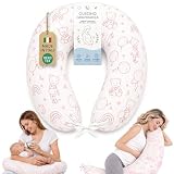 The Double Twenty Cuscino Gravidanza e Allattamento in Fiocco di Memory Foam – Federa Ipoallergenica Sfoderabile – Supporto Ergonomico per Dormire Meglio OEKO-TEX e Made in Italy - Rosa