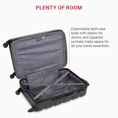 Image of SWISSGEAR 7366 Expandable Hardside Spinner (Medium Checked, Black)