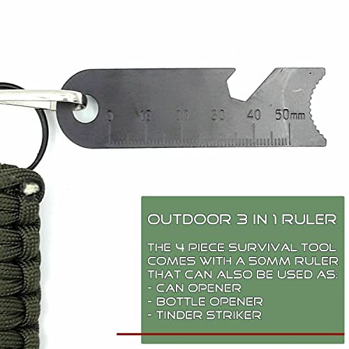 Ayin Tactical 4 Inch Survival Ferrocerium Drilled Flint Fire Starter, Ferro Rod Kit With Paracord Lanyard Handle, Striker, Cotton Tinder Tab In O-Ring Sealed Carrier Tube And Carry Clip (Army Green) #TOP6