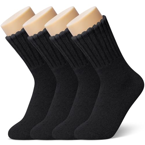 iCamter 4 Pairs Womens Wool Socks - Soft, Thick, Warm Thermal Boot Winter Socks for Gifts