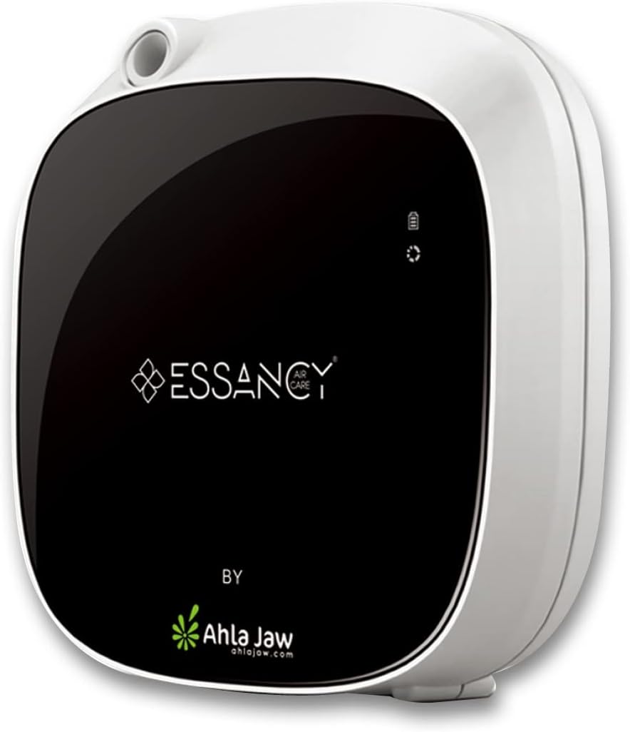 Ahla JawElegance F2 Portable Fragrance System - Small USB & Battery-Powered Aroma Diffuser, Stylish Black Design, Completely Programmable for Personalized Fragrance Settings