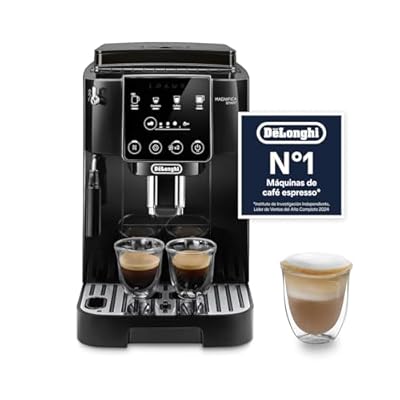 De’Longhi Magnifica Start - Cafetera Superautomática Espumador de Leche manual 4 Bebidas One-Touch Controles Soft Touch Negro ECAM222.20.B