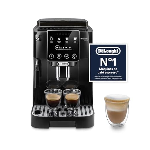 De’Longhi Magnifica Start - Cafetera Superautomática, Espumador de Leche manual, 4 Bebidas One-Touch, Controles Soft Touch, Negro (ECAM222.20.B)