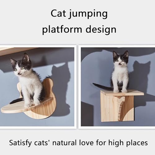 Étagère murale pour chat avec maison et passerelle de repos