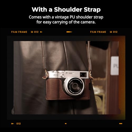 SMALLRIG Leather Case Kit for FUJIFILM X100VI, with Half Case, Flip Cover, Shoulder Strap, Hot Shoe Cover & Shutter Release Button, Genuine Leather Material, Portable and Protecting - 4558 by SmallRig - Image 7