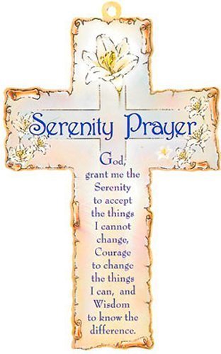 Catholic Gift Shop Ltd Wooden Serenity Prayer Wall Cross & Lourdes Prayer Card