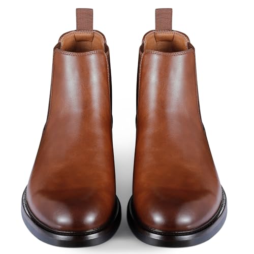 FUNROMAN Men's Chelsea Slip-on Boots Casual Dress Ankle Bootie M02 Brown 8.5 by FUNROMAN - Used condition - Image 5