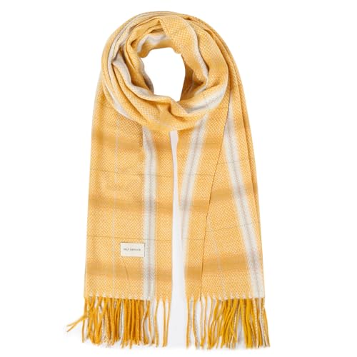 HH HOFNEN Women's Winter Scarf Classic Tassel Plaid Scarf Large Shawl Oversized Scarves Soft Warm Blanket Thick Wraps