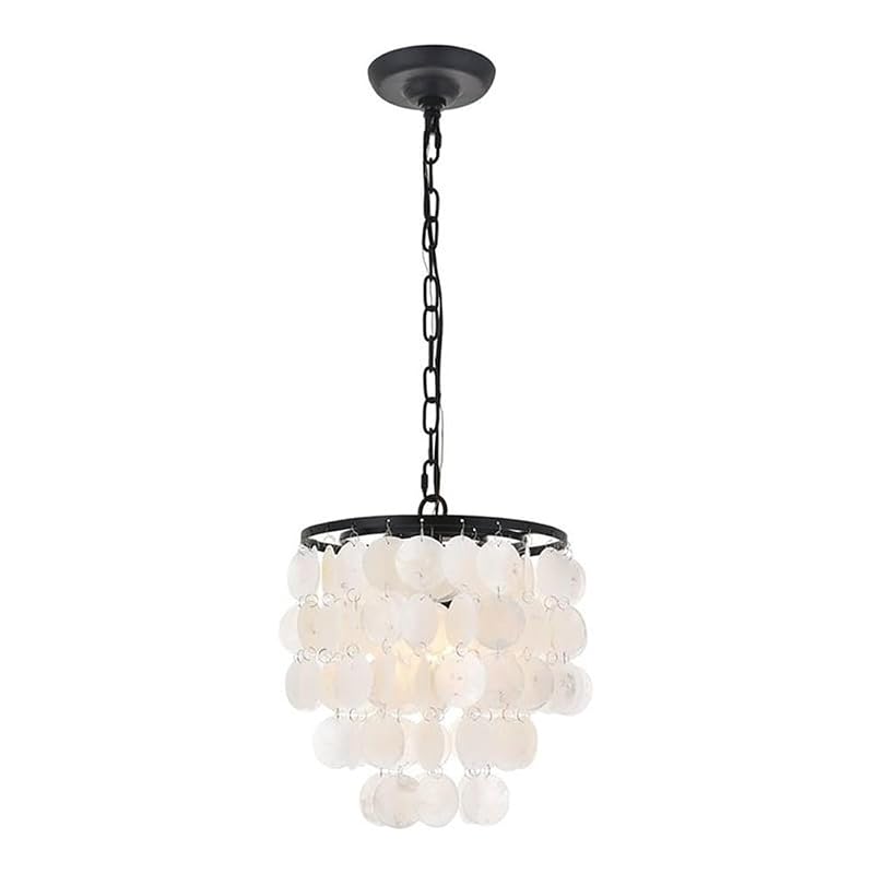 Living District Selene 1-Light Mid-Century Metal Pendant in Black and White