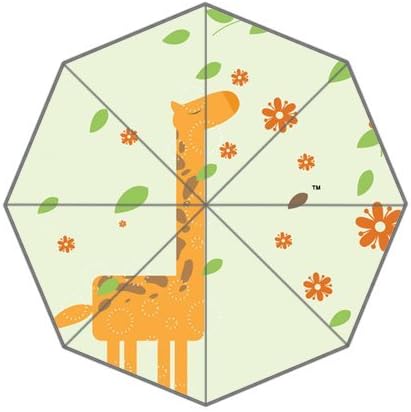 Generic Personalized Cartoon Giraffe Tree Leaves Flowers Pattern Sold By Too Amazing Fashion Custom Auto Waterproof Foldable Fabric Umbrella