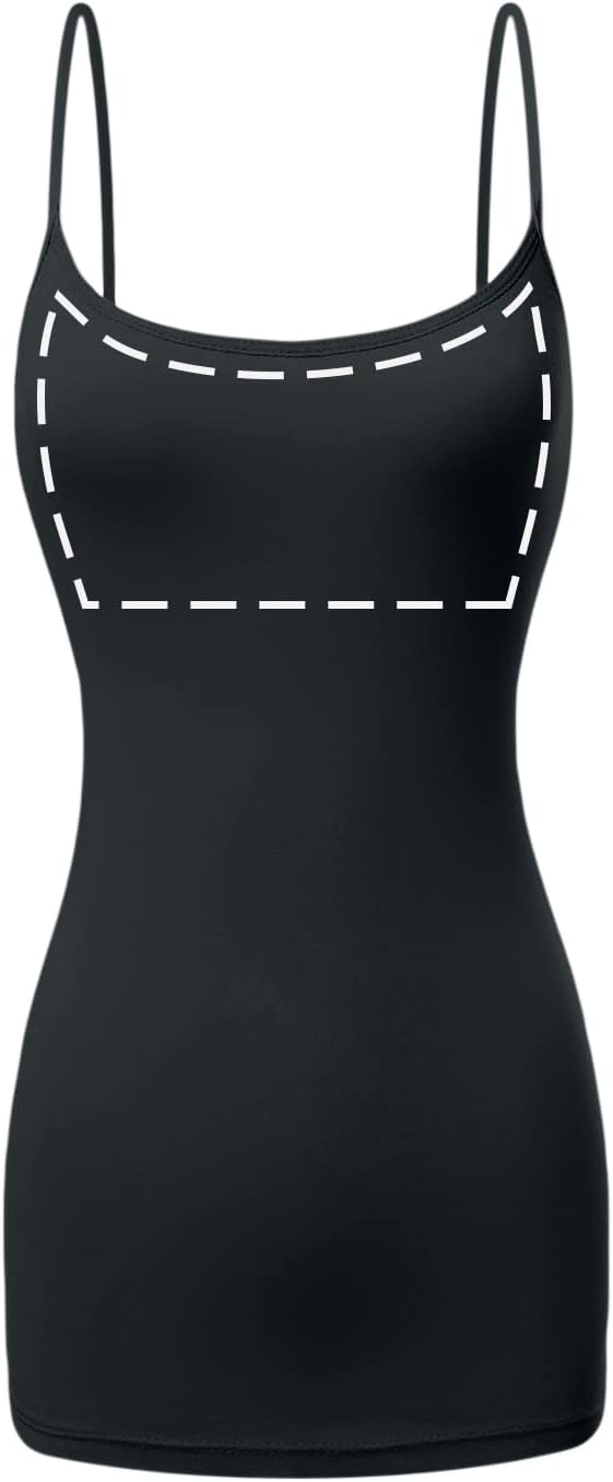 Sugar Sunday Long Cotton Camisole Top with Built in Bra