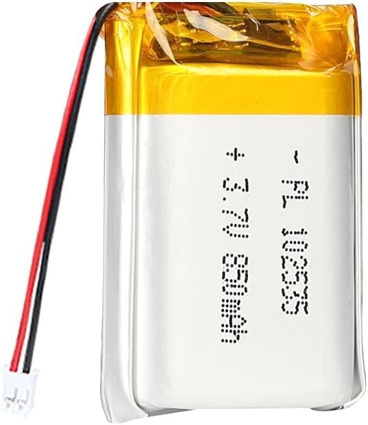 3.7V 850mAh 102535 Lipo Ion Pack con conector JST, 1 PCS