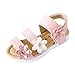 IMJONO Sandales Bébé Fille Eté Enfant Princesse Sandales Mode Grande Fleur Filles Plat Pricness Chaussures Pas Cher(Rose,4 Ans)