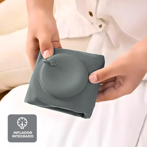Travesseiro Inflável Ergonômico Confortável Compacto Leve Ajustável Ideal Para Viagens Descanso Alív