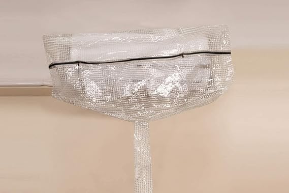 Image of REENAX PVC Split AC Service Wash Bag Cover Jacket Waterproof Service Cover Bag With Drain Outlet (Whitee Service Washbag)