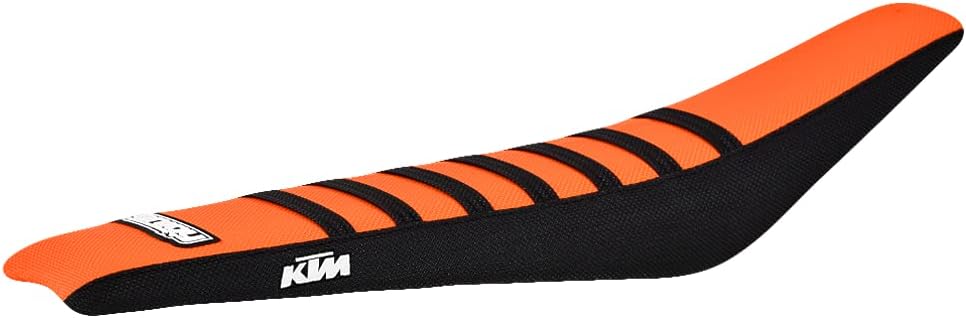 Enjoy Mfg Seat Cover - Compatible with KTM 2018-2022 85 85 - #161 (Black Sides/Orange TOP/Black Ribs - Logos)