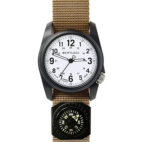 BERTUCCI Mens White Dial Black Case Coyote Nylon Band Quartz Watch by BERTUCCI - Used condition - Image 2