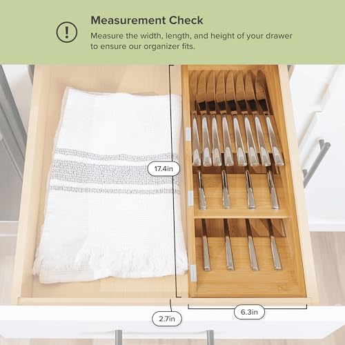 KitchenEdge Slanted Cutlery & Flatware Organizer, Bamboo by KitchenEdge - Used condition - Image 4